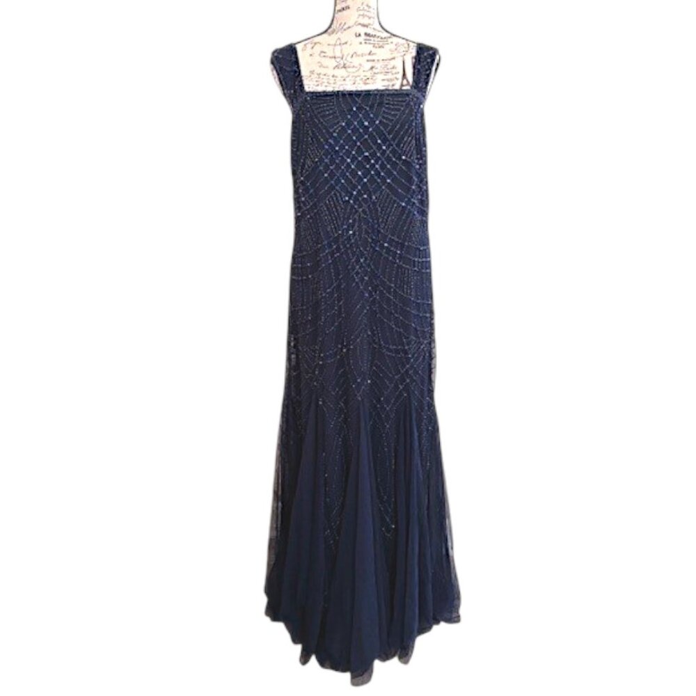 Pissaro Nights Sleeveless Beaded Gown